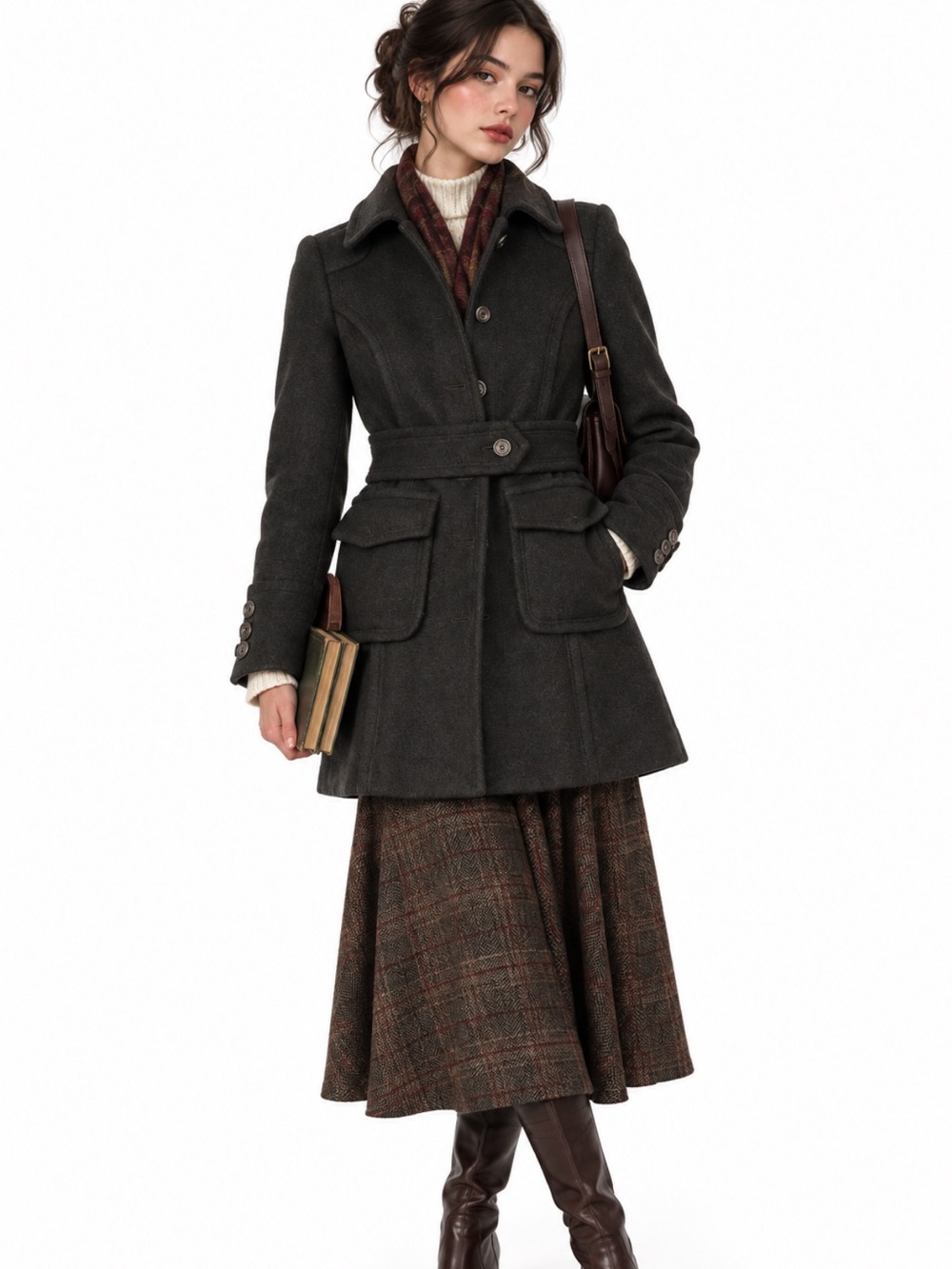 Vintage J. Crew Women's Black Wool Coat
